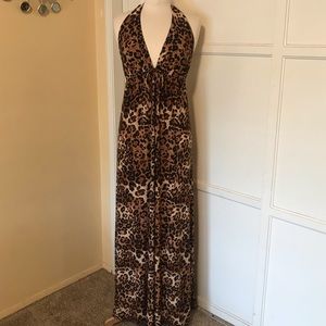 Veronica M long halter Dress NEW in Medium
